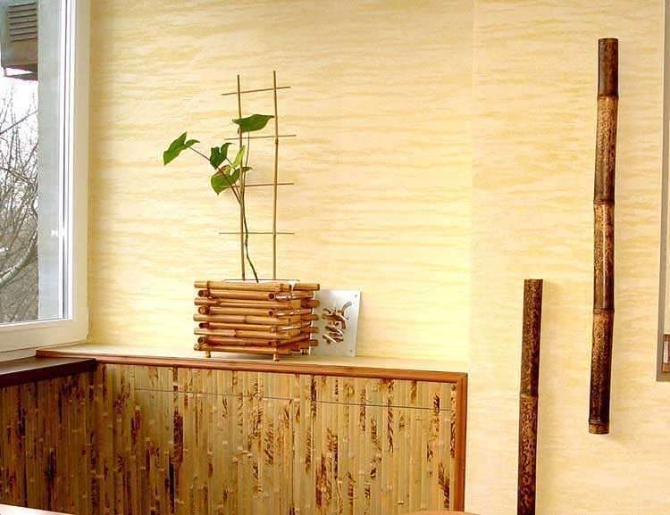 Как клеить бамбуковые обои на гипсокартон? - большая стройка