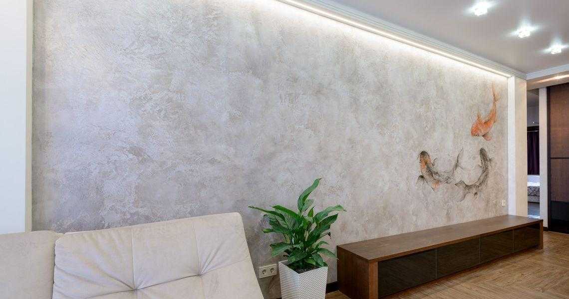Обои под бетон: особенности отделки, преимущества имитации цементной стены, использование в интерьере