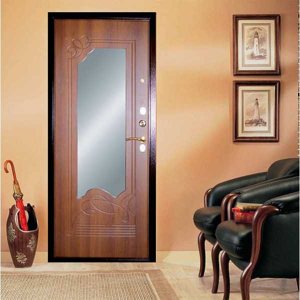 Входная дверь с зеркалом — декор или практичное решение?