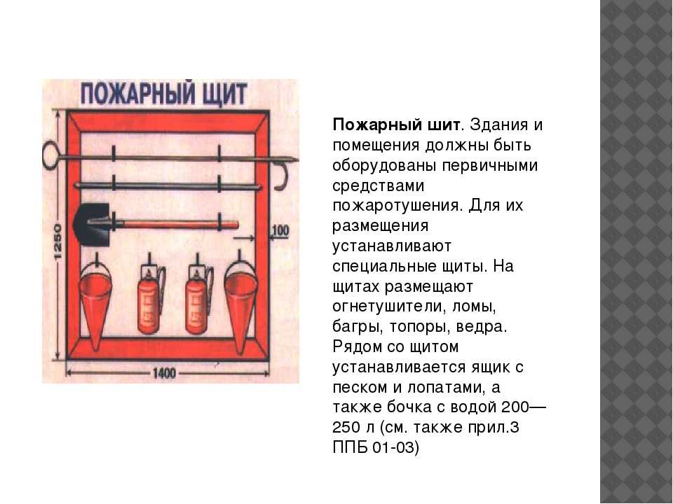 Образец пожарного щита