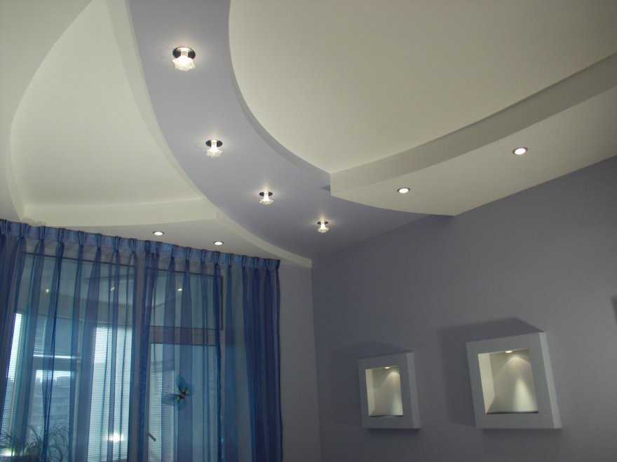 Комбинированные гипсокартонные и натяжные потолки: 65+ фото, избранные идеи
