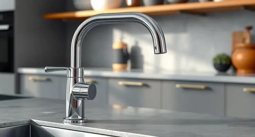 Установка смесителя с фильтром на кухне