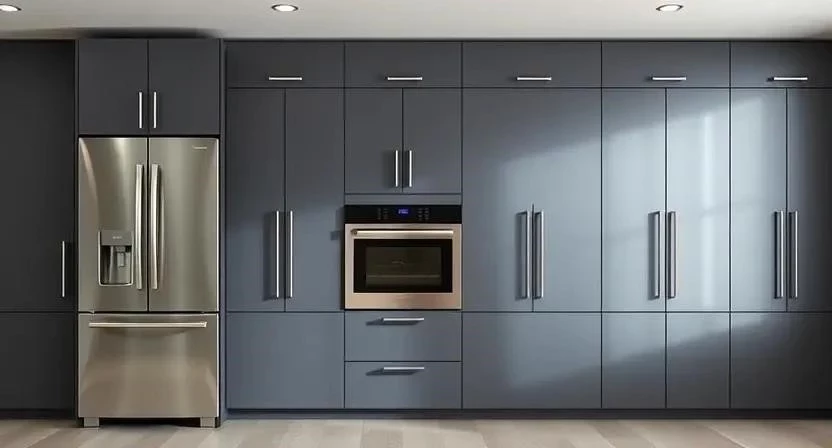 Организация стены с кухонными колоннами