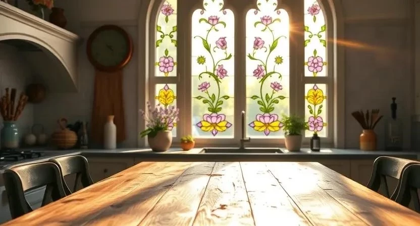 Витражи в интерьере кухни: идеи, материалы и правила оформления
