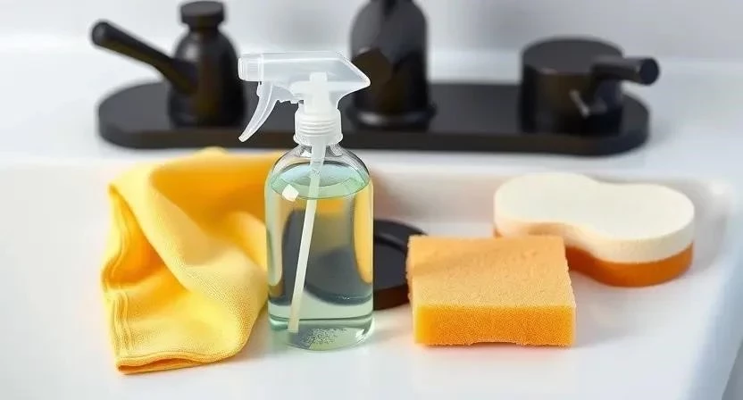 Уход за черным смесителем на кухне