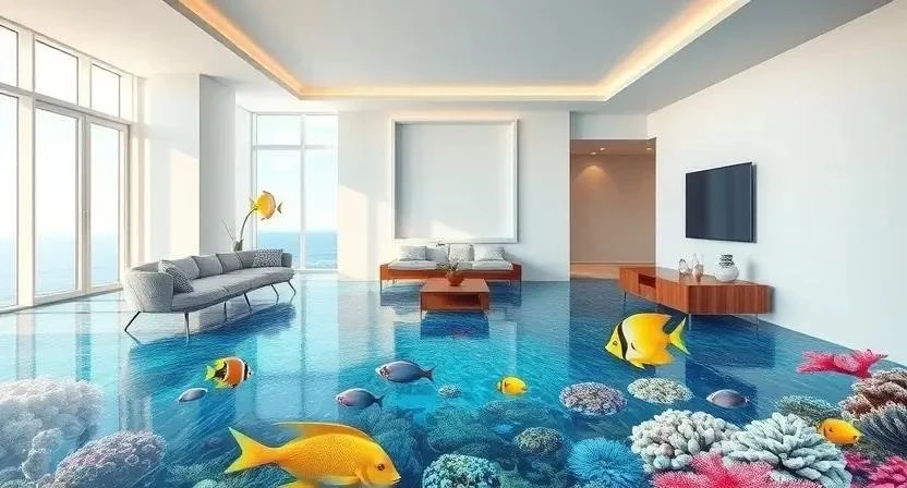 Наливные 3D полы: идеи дизайна, характеристики и стоимость