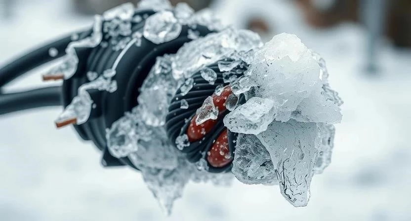 Монтаж системы защиты воздушных линий от снега и обледенения