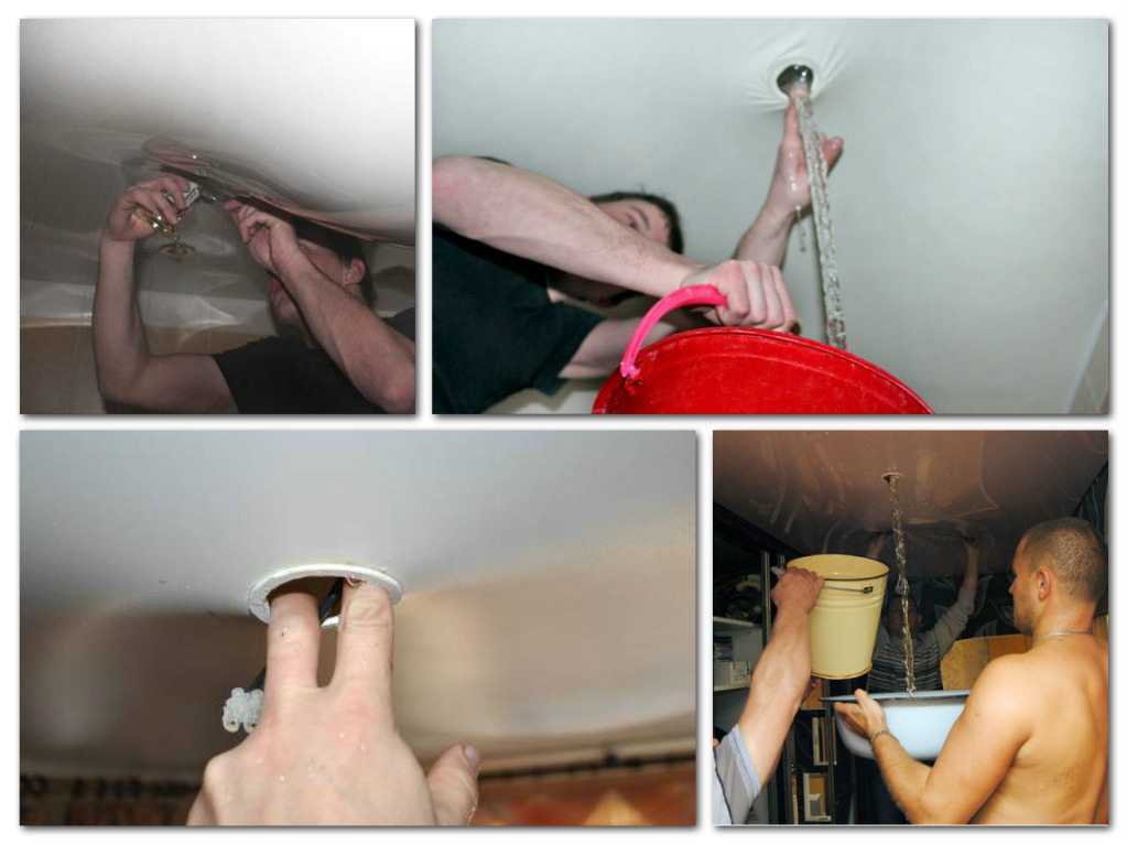 Как правильно и без проблем убрать воду с натяжного потолка самостоятельно?