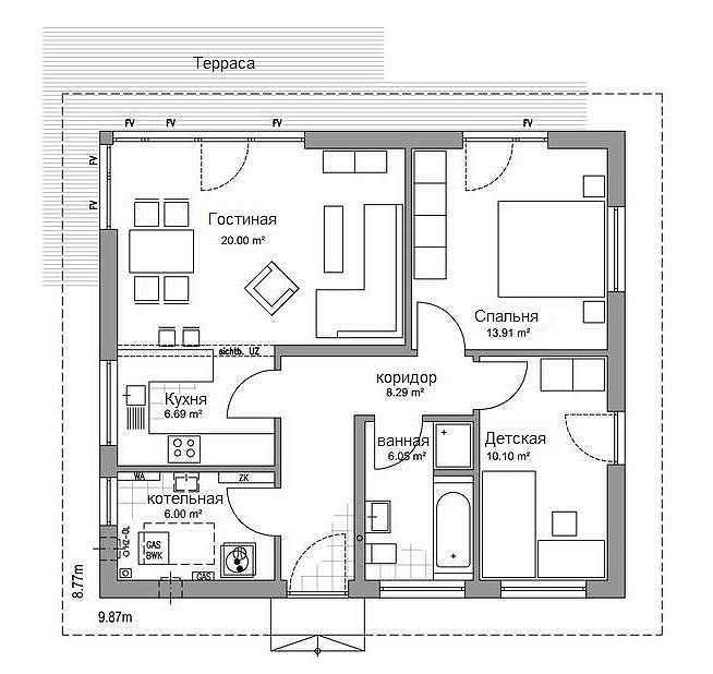 Планировка одноэтажного дома: оптимальные варианты