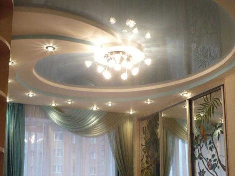 Комбинированные потолки: гипсокартон и натяжной своими руками, фото