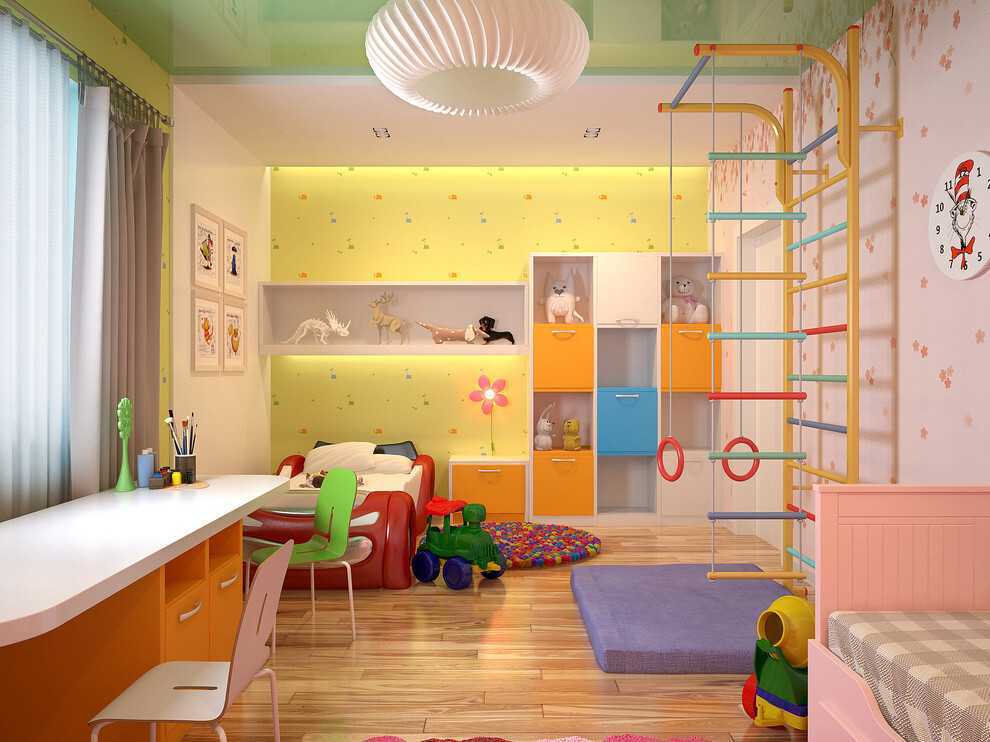 Детская комната для двоих детей: варианты планировки и фото дизайна интерьера Зонирование и интересные решения Особенности комнат мальчиков и девочек