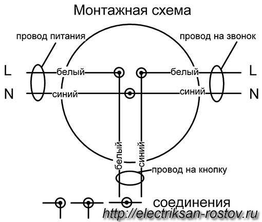 Электрический звонок визит схема подключения