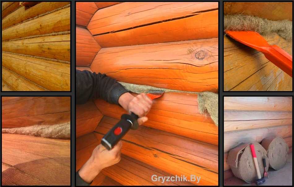 Конопатка швов сруба деревянного дома своими руками — викистрой