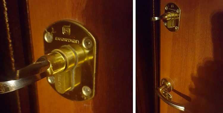 Как заменить личинку замка входной двери без ключа