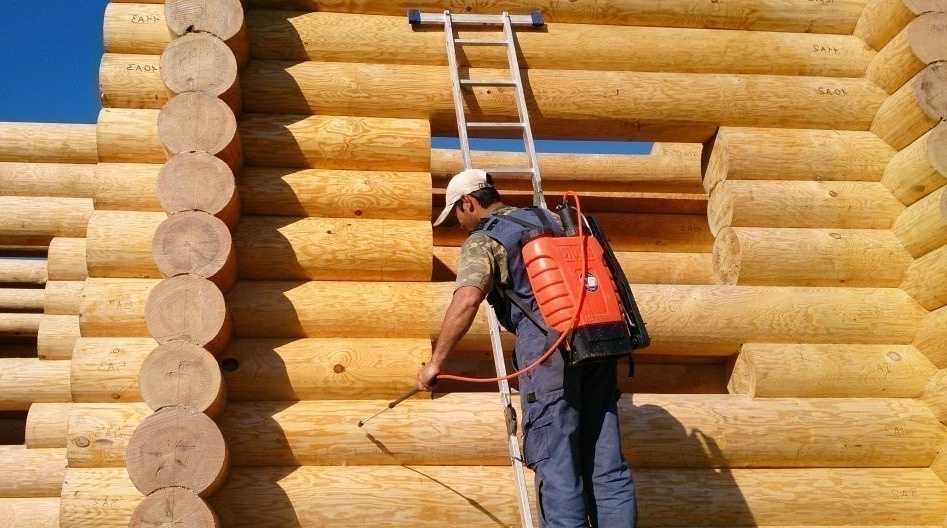 Средства для обработки деревянного сруба