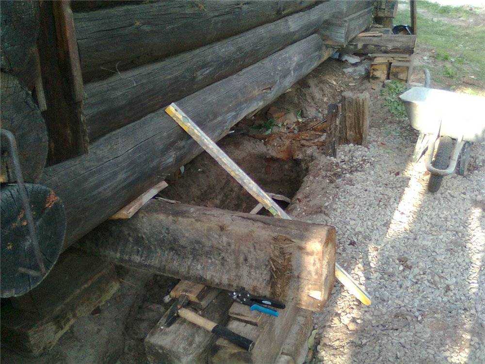 Как подлить фундамент под старый бревенчатый дом. строительные советы от cеменыча
