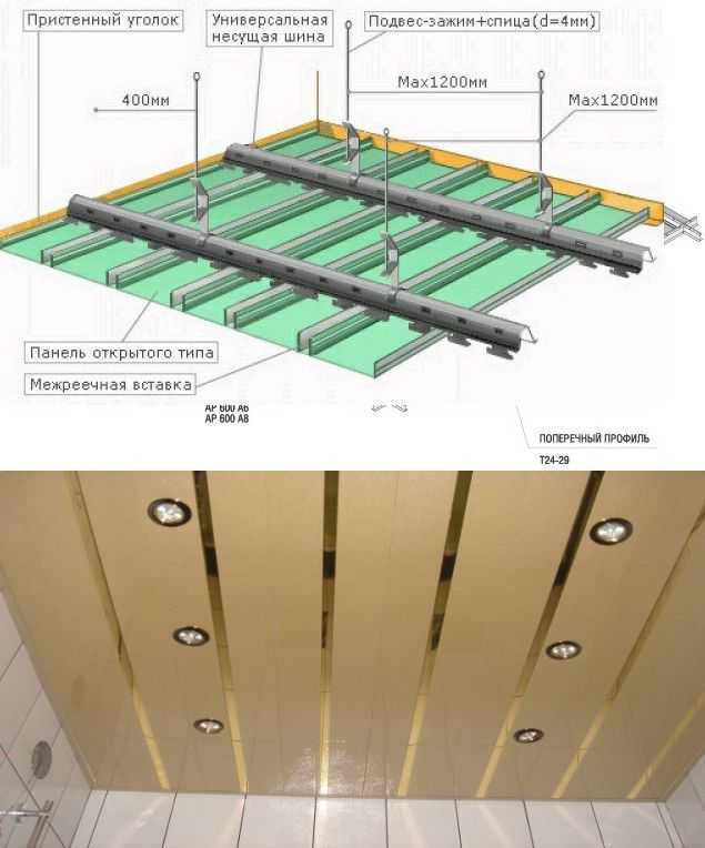 Устройство реечного потолка: особенности сборки