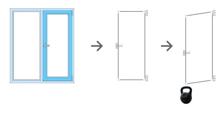 Как отрегулировать просевшую пластиковую дверь на балконе?