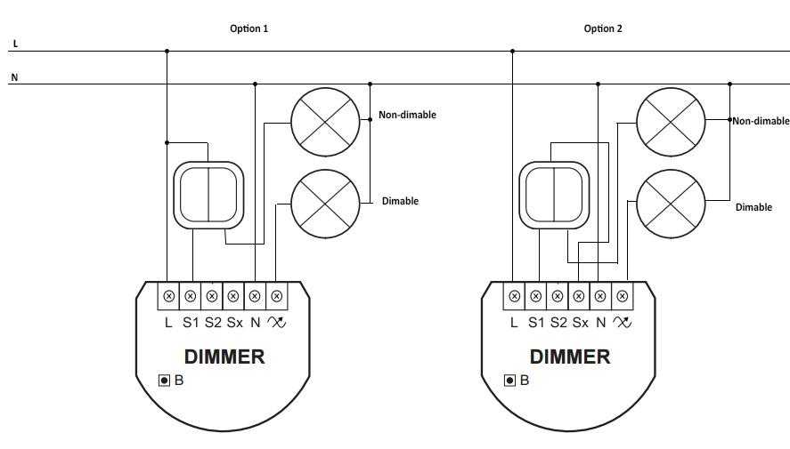 Схема подключения проходного диммера
