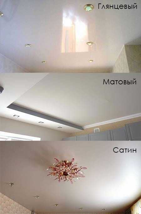 Отличия матовых, глянцевых или сатиновых потолков