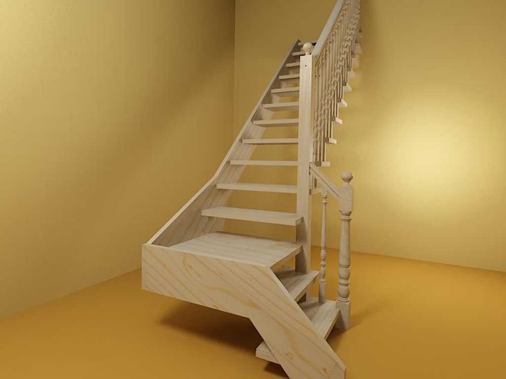 3d расчет лестницы с забежными ступенями на 90 градусов - онлайн калькулятор | perpendicular.pro