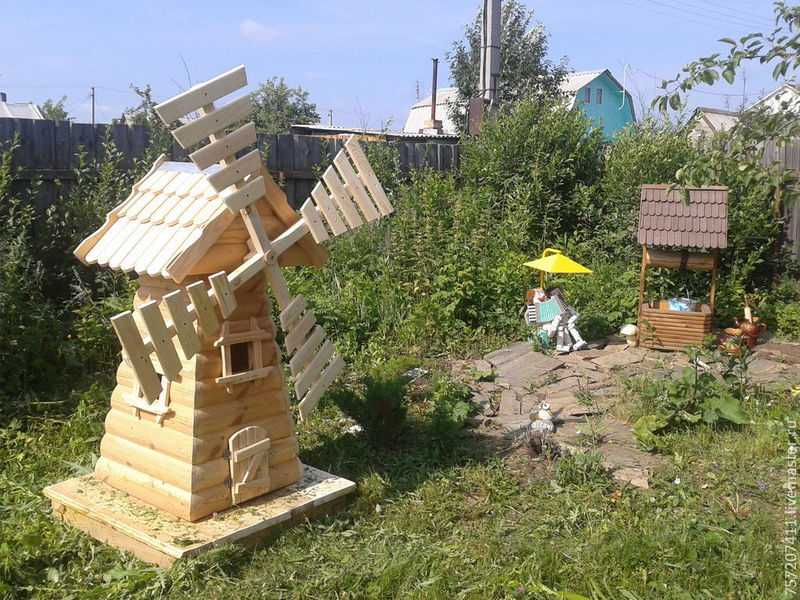 Декоративная ветряная и водяная мельница для украшения сада. как сделать своими руками