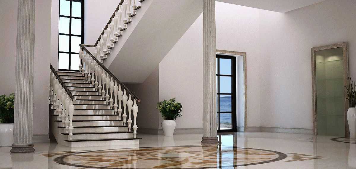 Мраморные лестницы в интерьере, достоинства и недостатки материала, возможности декорирования – 19 фото